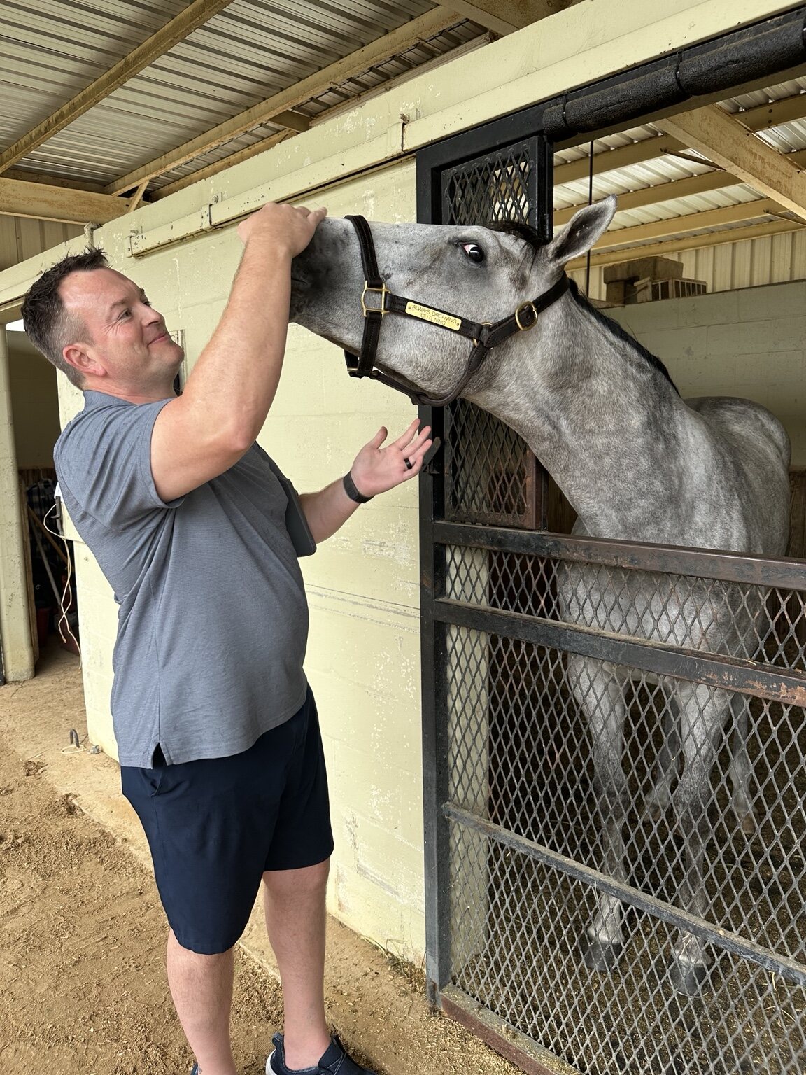 Adam spending time with Hip 97 at the sale barn